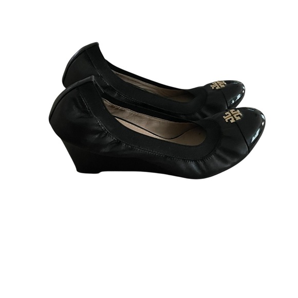 Tory Burch Jolie Wedge Cap Toe Embellished Toe Women Size 9.5 - Picture 3 of 9